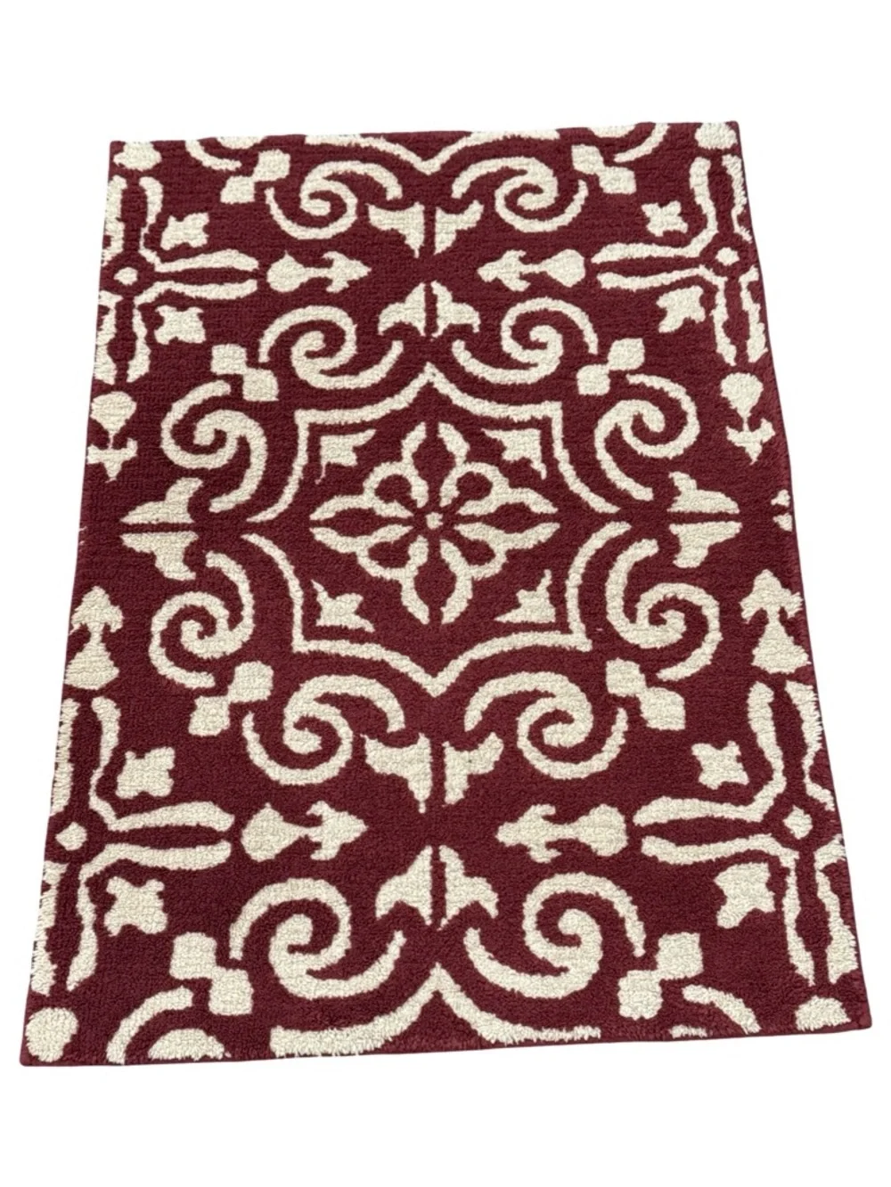 Allen+Roth Rust-Almond Indoor Damask Bohemian/electric Throw Rug